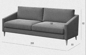 Szürke szövet háromszemélyes kanapé Ame Yens Karoto 200 cm