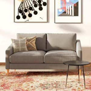 Bézs bársony kétszemélyes kanapé Ame Yens Karoto 170 cm