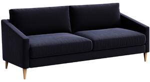 Tengerészkék bársony háromszemélyes kanapé Ame Yens Karoto 200 cm