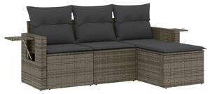 VidaXL Polyrattan Kerti Ülőgarnitúra - 4 részes - Szürke