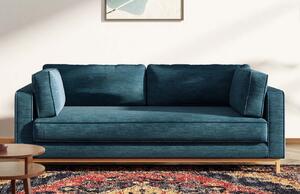 Kék szövet háromszemélyes kanapé Ame Yens Celerio 222 cm