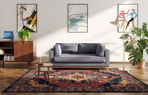 Sötétszürke szövet kétszemélyes kanapé Ame Yens Celerio 192 cm