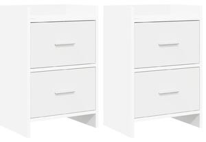 VidaXL Éjjeliszekrények 2 pcs Fehér 40 x 30 x 60 cm Szerelt Fa