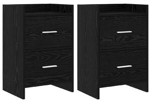 VidaXL Éjjeliszekrények 2 pcs Fekete Tölgy 40 x 30 x 60 cm Szerelt Fa