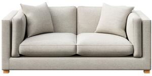 Világosszürke szövet kétszemélyes kanapé Ame Yens Pomo 195 cm