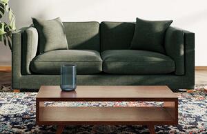 Zöld szövet háromszemélyes kanapé Ame Yens Pomo 235 cm