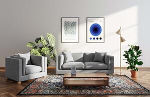 Kékszürke szövet háromszemélyes kanapé Ame Yens Pomo 235 cm