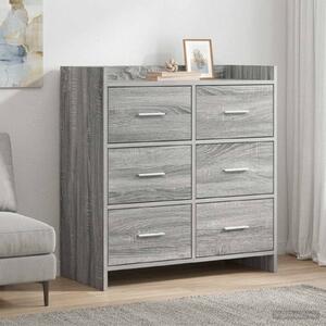 VidaXL Széf Szürke Sonoma 75 x 33 x 80 cm Szerelt Fa