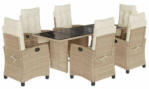 VidaXL Polyrattan Kerti Étkezőgarnitúra - 7 részes - Bézs
