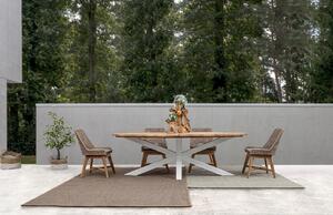 Teak kerti étkezőasztal Bizzotto Paldail 240 x 110 cm fehér alappal
