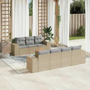 VidaXL Polyrattan Kerti Ülőgarnitúra - 8 részes - Bézs