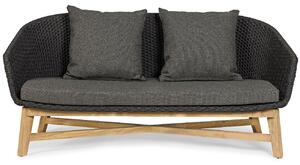 Sötétszürke fonott kerti kétüléses kanapé Bizzotto Coachella 168 cm