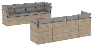 VidaXL Polyrattan Kerti Ülőgarnitúra - 9 részes - Bézs