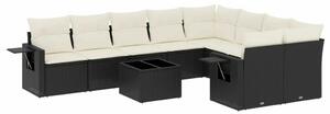 VidaXL Polyrattan Kerti Ülőgarnitúra - 10 részes - Fekete