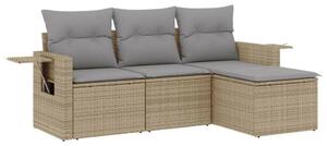 VidaXL Polyrattan Kerti Ülőgarnitúra - 4 részes - Bézs