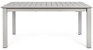 Világosszürke alumínium összecsukható kerti asztal Bizzotto Konnor 160/240 x 100 cm