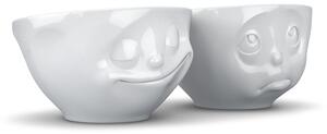 2 db fehér 'boldog' porcelán tálka, 200 ml - 58products