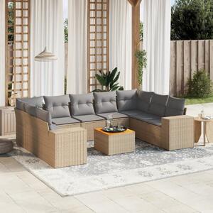 VidaXL Polyrattan Kerti Ülőgarnitúra - 10 részes - Bézs