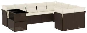 VidaXL Polyrattan Kerti Ülőgarnitúra - 10 részes - Barna