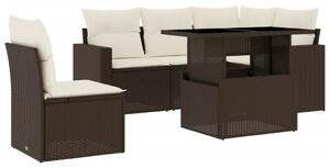 VidaXL Polyrattan Kerti Ülőgarnitúra - 6 részes - Barna