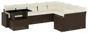 VidaXL Polyrattan Kerti Ülőgarnitúra - 10 részes - Barna