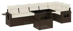 VidaXL Polyrattan Kerti Ülőgarnitúra - 7 részes, Barna