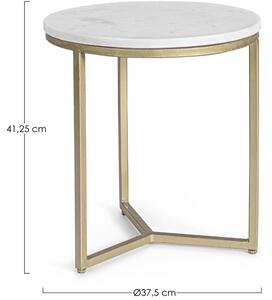 Bizzotto Enix fehér márvány oldalasztal 37,5 cm arany alappal