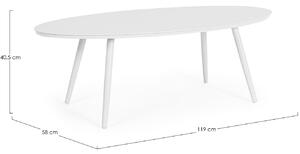 Fehér fém kerti dohányzóasztal Bizzotto Hely 119 x 58 cm