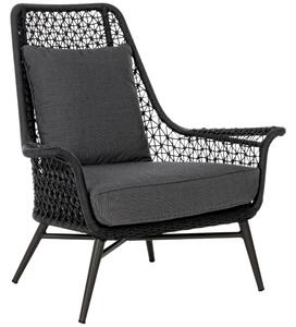 Fekete-szürke kötött kerti szék Bizzotto Cristobal