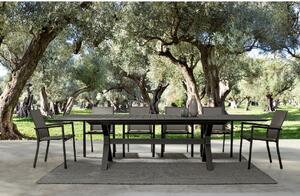 Fekete alumínium összecsukható kerti étkezőasztal Bizzotto Kenyon 180/240 x 100 cm