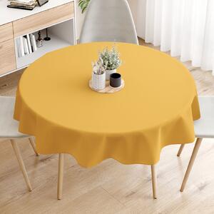 Goldea loneta dekoratív asztalterítő - mustárszínű - kör alakú Ø 120 cm