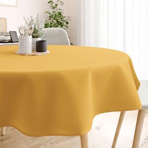 Goldea loneta dekoratív asztalterítő - mustárszínű - kör alakú Ø 120 cm