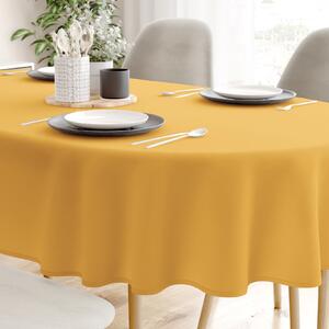 Goldea loneta dekoratív asztalterítő - mustárszínű - ovális 140 x 200 cm
