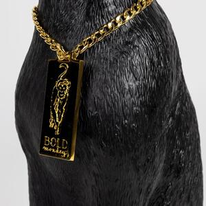 Fekete gyertyatartó Bold Monkey Jelenleg Koronás Párduc 62 cm