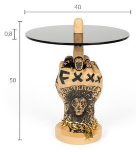 Füstszürke üveg oldalasztal Bold Monkey Fother Mucker Lion 40 cm