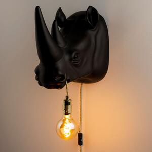 Fekete fali lámpa Bold Monkey Mind Your Own Rhino
