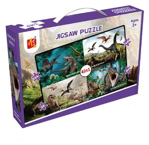 Dinós 4 az 1-ben puzzle készlet: 24-60 db-os képek