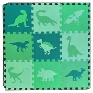 Színes dinoszauruszos puzzle szőnyeg gyerekeknek, 9 db 30x30 cm