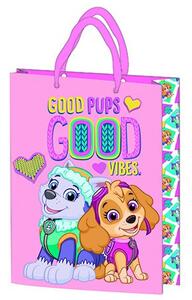 Ajándéktasak 23x18x8,5cm, laminált műanyag felülettel - Paw Patrol Pink
