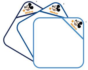 Disney Mickey egér kapucnis babatörölköző hímzett mintával - 70 x 70 cm - sötétkék