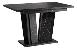 Asztal Goodyear 130, 75x80cm, Fekete, Fekete márvány