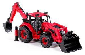 Moni Polesie 91857 kistraktor exkavátor+kanál 26cm piros