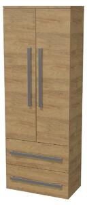 Magas fürdőszobai szekrény SAT Cube Way 60x163x33 cm Hickory tölgy CUBE3CHV60DH