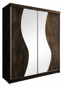 Gardróbszekrény Dover 105, Laminált forgácslap, 200x200x62cm, Sötét hamuszürke