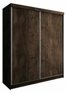 Gardróbszekrény Dover 108, Laminált forgácslap, 200x200x62cm, Sötét hamuszürke