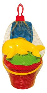 Homokozó klt., vödör, kicsi, hullámos,+ kieg., 4 db, 15x17x19 cm