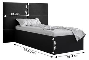 Egyszemélyes ágy kárpitozott fejtámlával 90 cm Brittany 2 (matt fekete + fehér) (ágyráccsal). 1045922