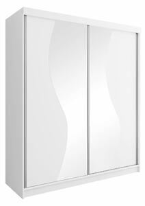 Gardróbszekrény Dover 105, Laminált forgácslap, 200x200x62cm, Fehér
