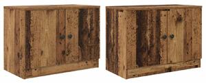 VidaXL Tároló szekrény loft ágyhoz 2 db Antik Fa 66 x 35 x 48 cm