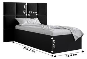 Egyszemélyes ágy kárpitozott fejtámlával 90 cm Brittany 4 (matt fekete + szürke) (ágyráccsal). 1046018